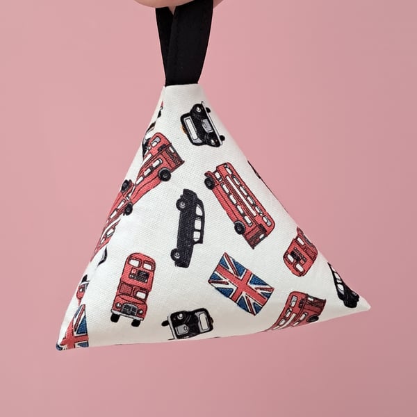 London themed fabric weights set of six - rice filled