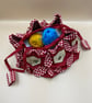 Unusual Craft Bag. Hexagons and Circles Design, Circular Handcrafted Work-bag