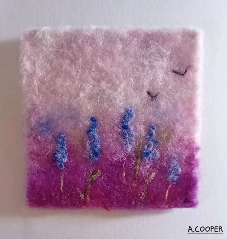 LAVANDER LUSH handmade, original, needle felted wool picture 