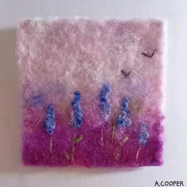 LAVANDER LUSH handmade, original, needle felted wool picture 