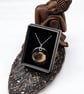 Tallin Seashell Fused Glass Pendant with Real Platinum Lustre Motif