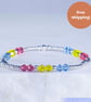 Bracelet pansexual pride sterling silver and Swarovski  - Image 1