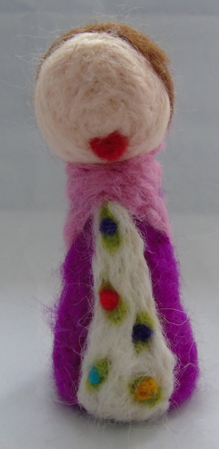 Seconds Sunday  -  Hot Pink Needle Felted Matryoshka (Babushka) doll