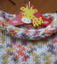Chunky Poncho Knitted In Random Coloured Yarn (R554) - Image 3