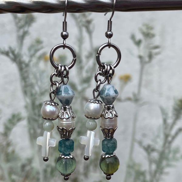 Kassia - Boho Cross Earrings - clutter core 