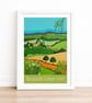 Newlands Corner travel poster print by Susie West - Image 2