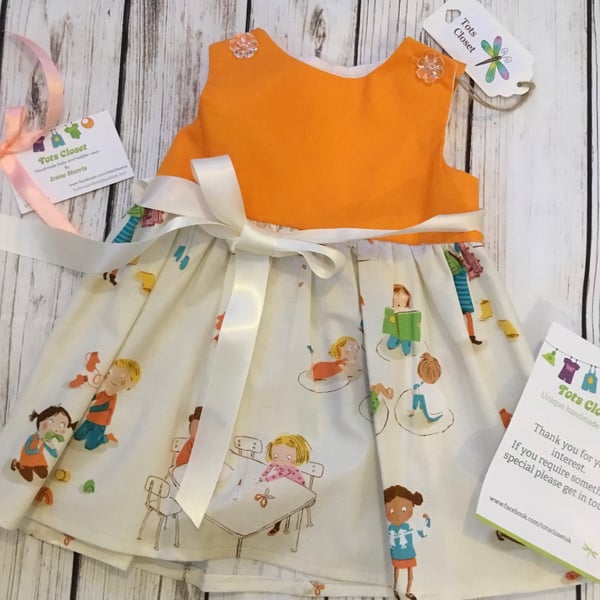 6-9 months baby dress Nursery print dress, clearance dress