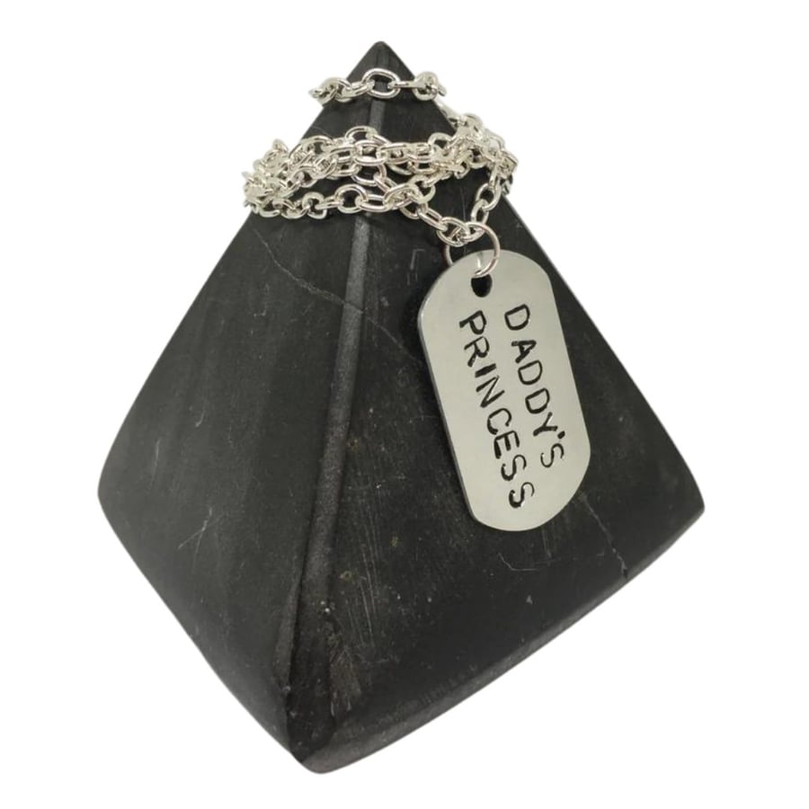 Daddy's princess, handstamped necklace, daddys princess necklace, aluminium