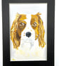 Original painting. Spaniel portrait 5x7" pet portrait  - Image 1