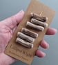 Set of six driftwood toggle buttons with single hole - Image 1