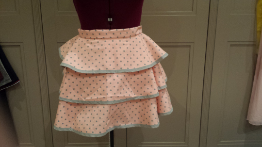 Pink & Grey polka dot layered apron