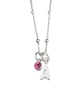 Sterling Silver Personalised Necklace Initial and Birthstone Charm Necklace 