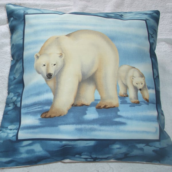 Polar Bear with cub cushion
