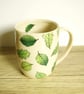 Mug - Green Beech and Oak Leaves, Pattern - Image 1