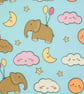 Handmade Elephants, Clouds and Balloons Cotton Fabric Lampshade - Image 4