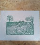 Linoprint Dunster Mill Stream limited edition  - Image 2