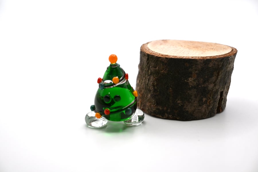 small glass christmas tree wisp figure