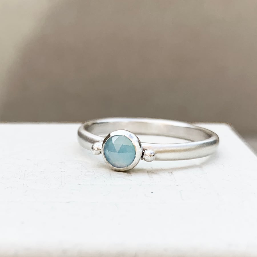 One of a Kind Sterling Silver Chalcedony Ring - Size N
