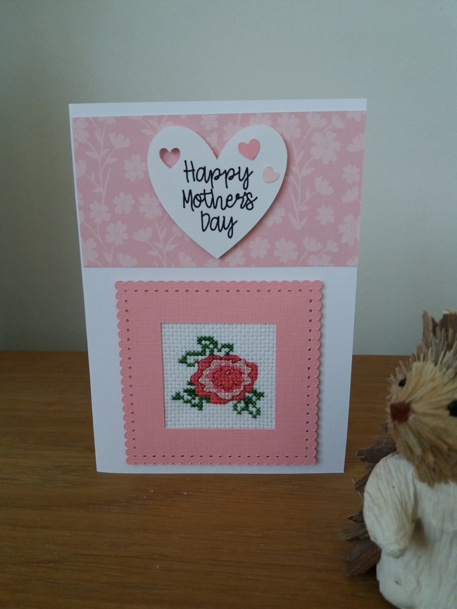 Cross-stitched Mother's Day Card