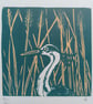 Heron mini linoprint limited edition  - Image 3