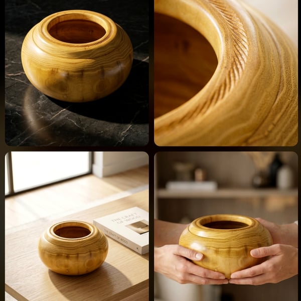 Beautiful unique vessel bowl made from black locust wood. 