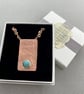 Rustic Hammered Copper Boho Pendant Necklace with Bezel Set Magnesite - Unisex - Image 6