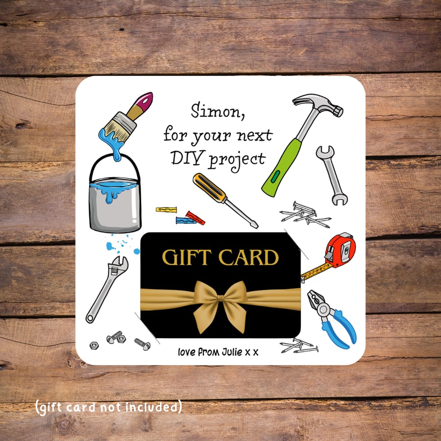 DIY Project Gift Card Holder, personalised - new home, DIYer