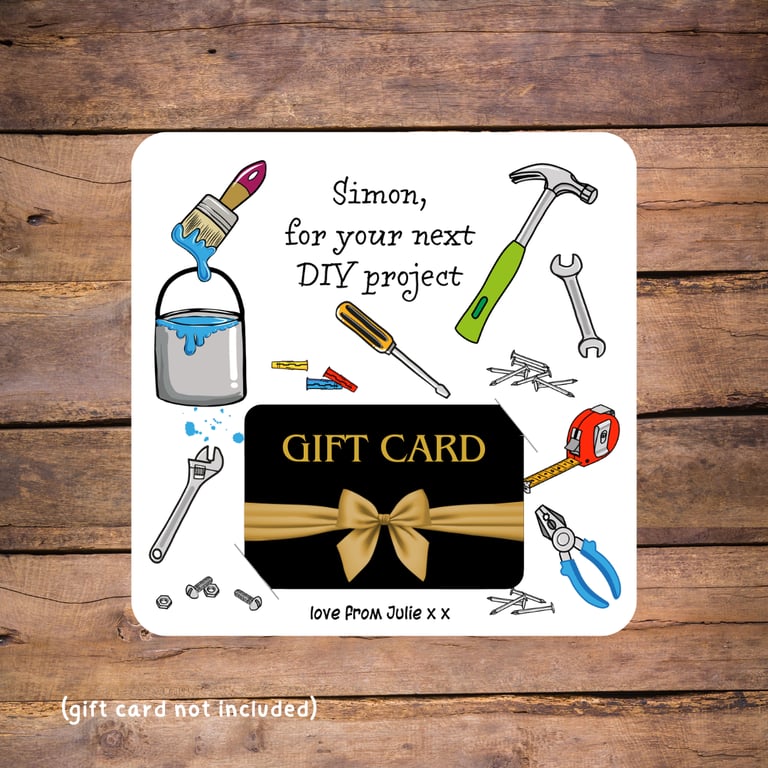 DIY Project Gift Card Holder, personalised - new home, DIYer