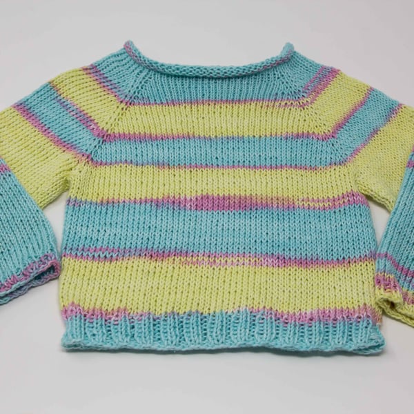 Pastel Stripey Baby Jumper 6 - 12 Months