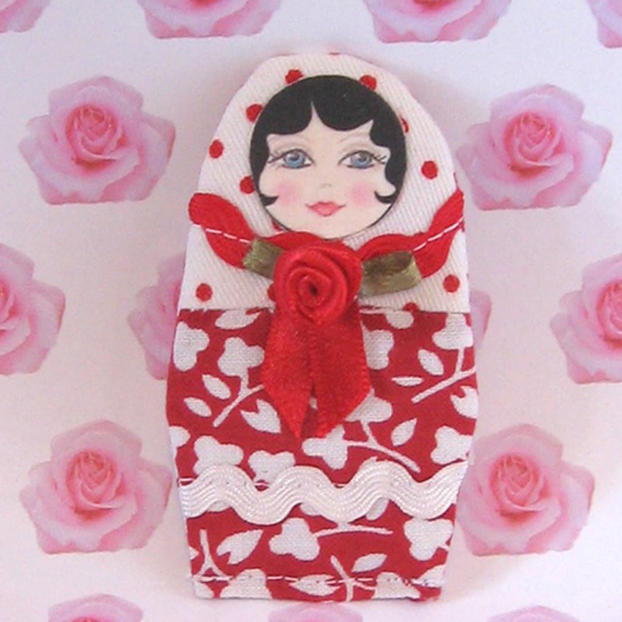 Mini Russian Matryoshka Doll Brooch