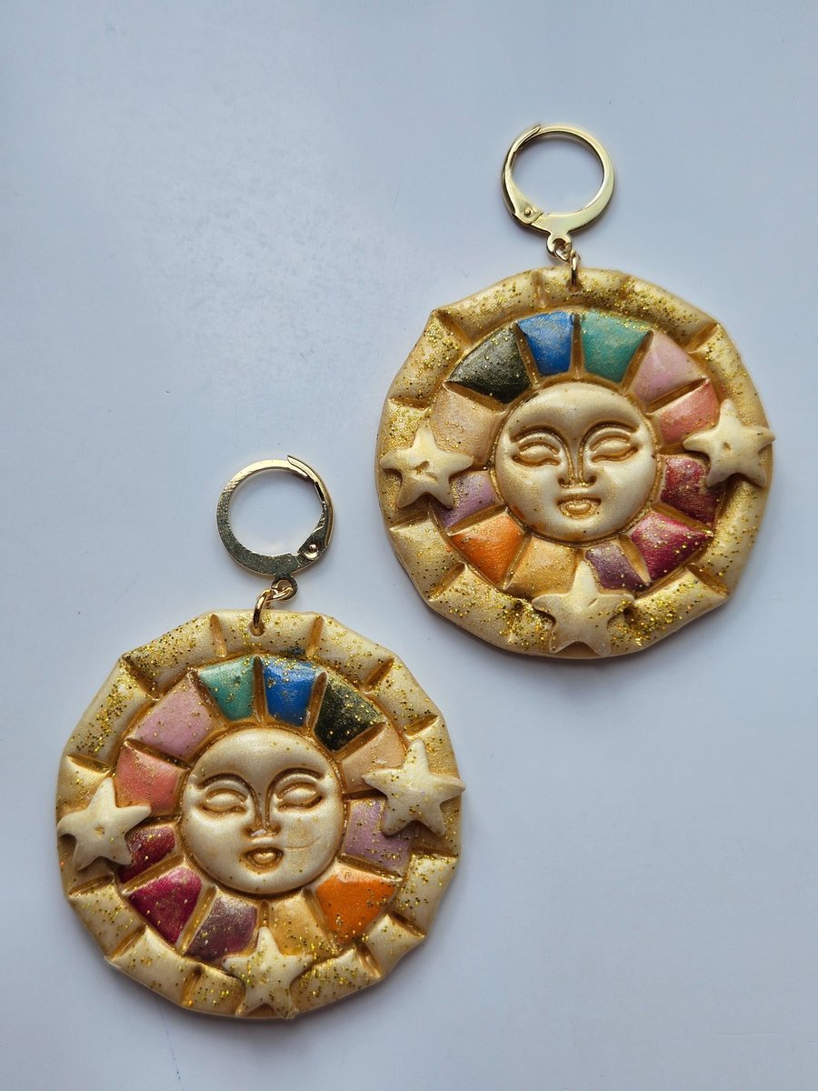 Beautiful Sun Talisman Earrings 
