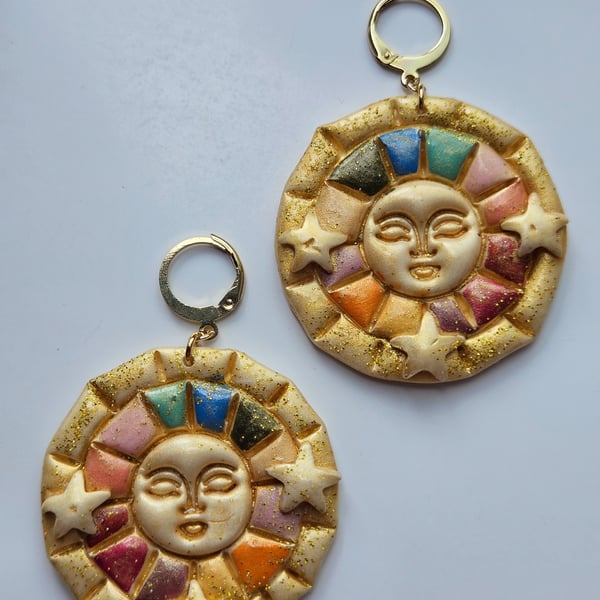 Beautiful Sun Talisman Earrings 