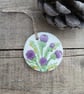 Scottish Thistle Round Hanging Aromatherapy Diffuser Ornament