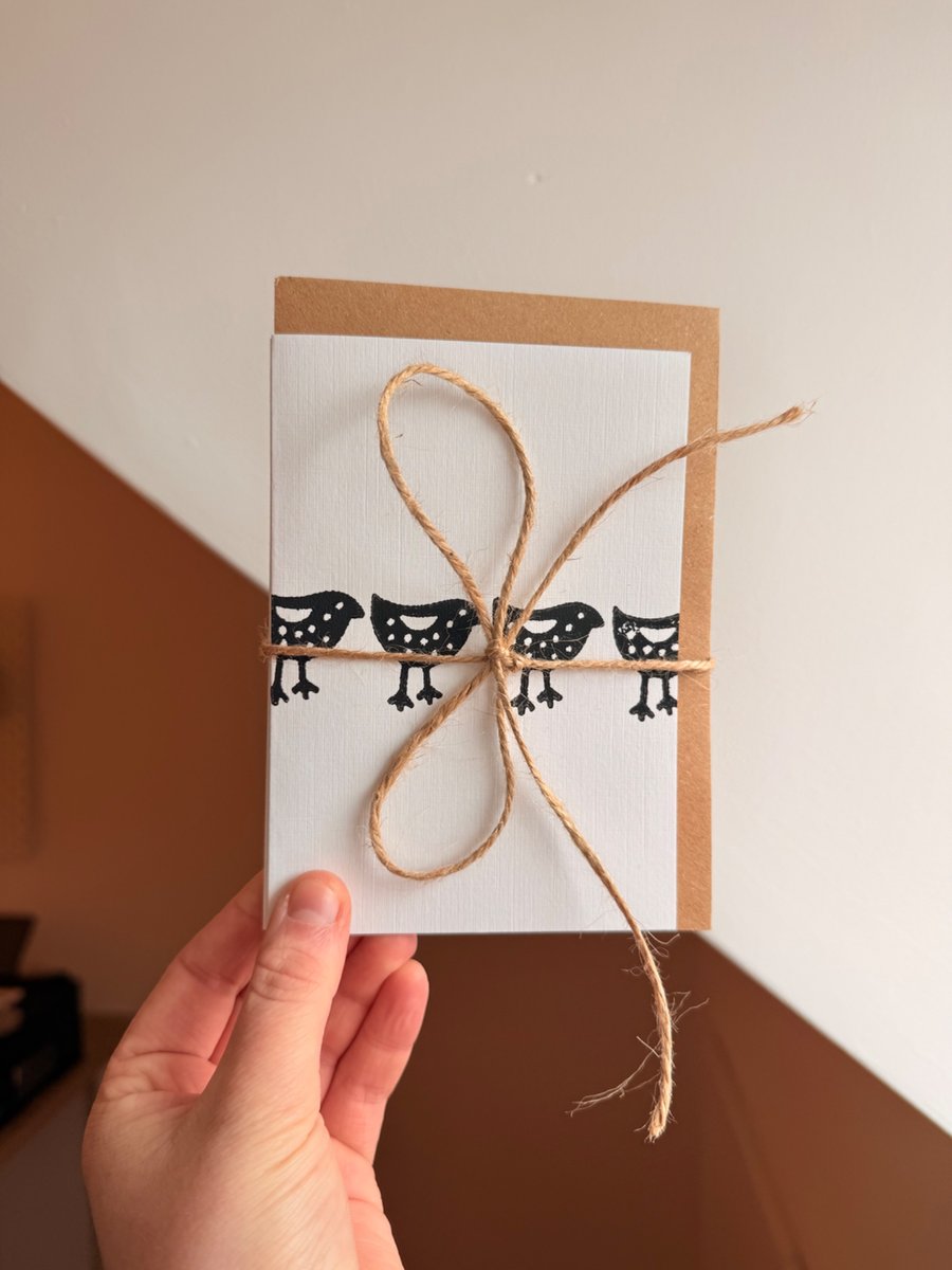 5 Pack Hand Printed Greetings Cards - A6 size