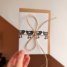 5 Pack Hand Printed Greetings Cards - A6 size