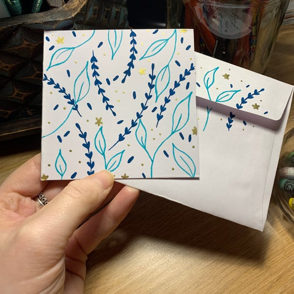 Original Hand Painted Botanical Blank Greetings Card