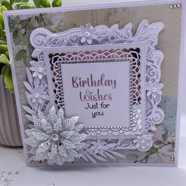 NEW Luxury 7 x 7 traditional standing Birthday Card