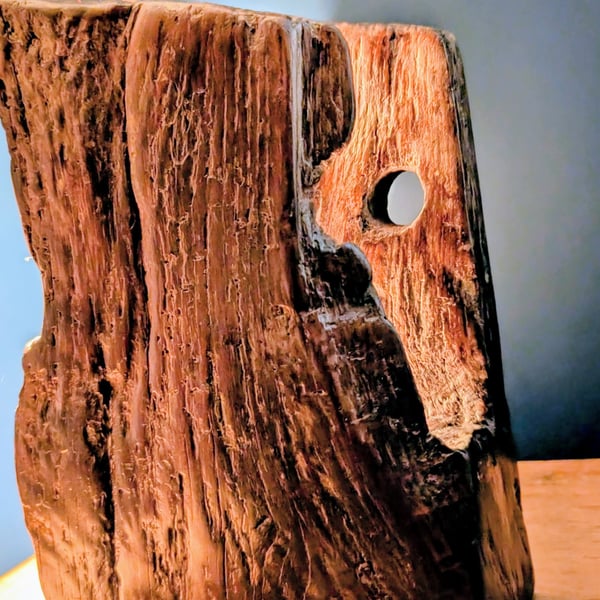 Salvaged Oak beam table lamp