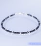 Dainty handmade black spinel and sterling silver lobster clasp bracelet - Image 5