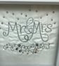 Mr and Mrs embroidered picture.Wedding day gift