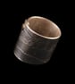 Sterling silver etch printed gold riveted ring - Image 2