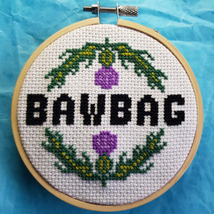 Bawbag Cross Stitch Kit on Folksy