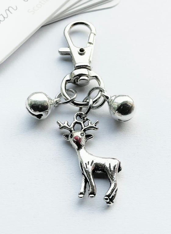 Small Reindeer Bag Charm. Christmas Bag Charm. Bag Charms. Reindeer. Bag Charm