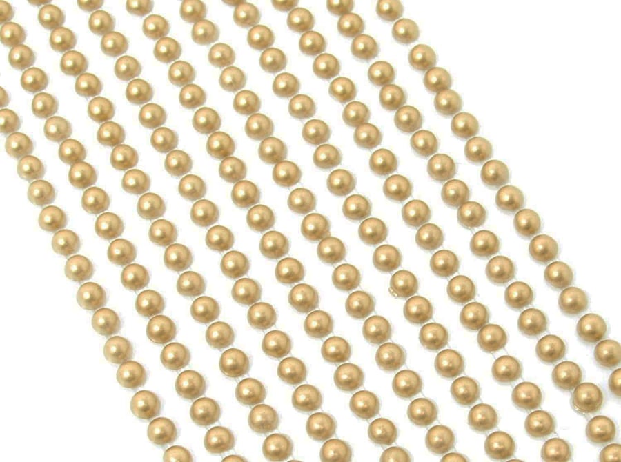 500 Mini Self Adhesive Pearls 3mm Beautiful Small Round GOLD Pearl Stick On Adhe