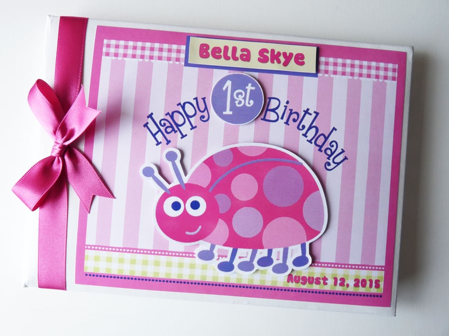 Ladybird birthday guest book, ladybird birthday gift