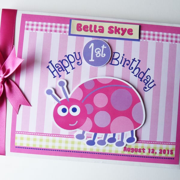 Ladybird birthday guest book, ladybird birthday gift