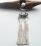 Contemporary Minimalist Pebble & Hemp Tassel Earrings  - Image 1