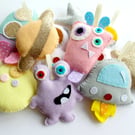 Make Your Own felt pastel Aliens and Astronauts space Garland Kit.