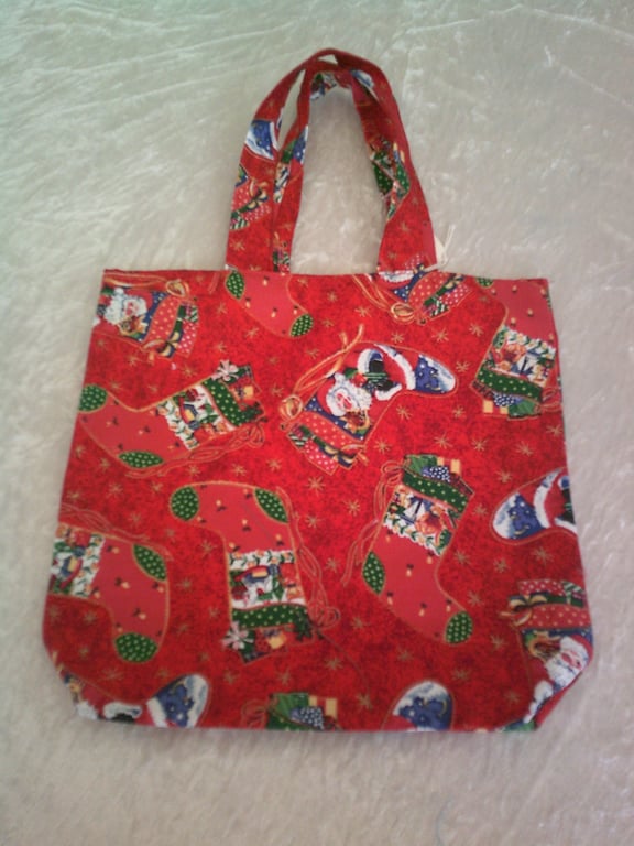 Christmas Stockings on Red Gift Bag