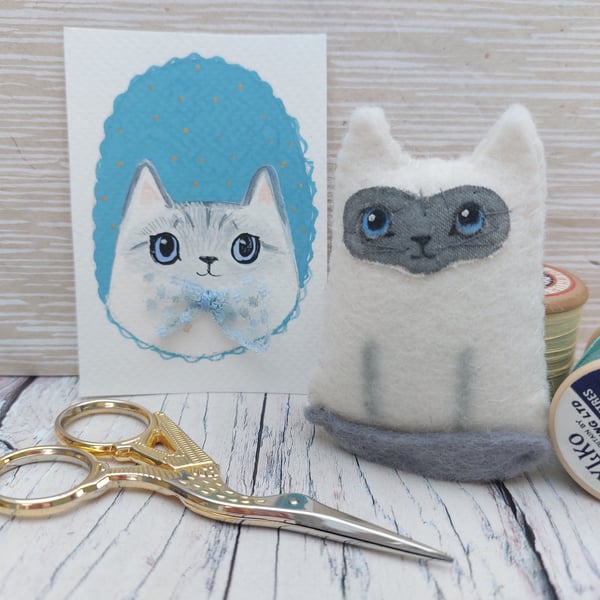 Blue point siamese magnet and ACEO Folksy